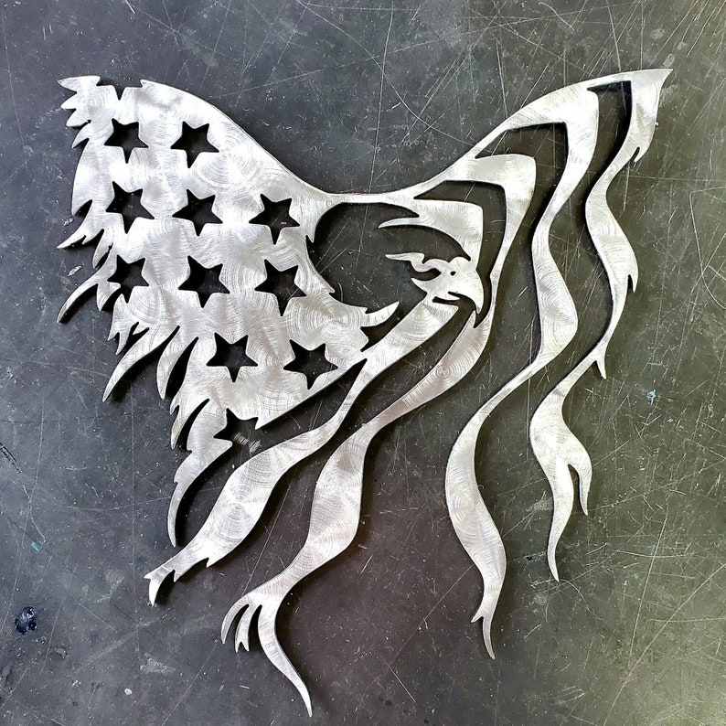 American Flag Bald Eagle Metal Art 8 or 12 Etsy