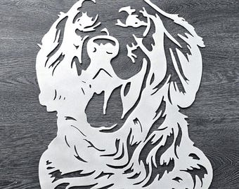 Golden retriever #2 Metal Art (12") | Aangepaste hondenmuurdecoratie of cadeau | Huisaccent huisdierliefhebber | Handgemaakt in de VS