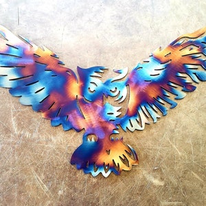 Owl Metal Art (12&quot;) | Metal Wall Art | Rustic Wildlife Home Decor | Outdoor Lover Gift | Handmade in USA
