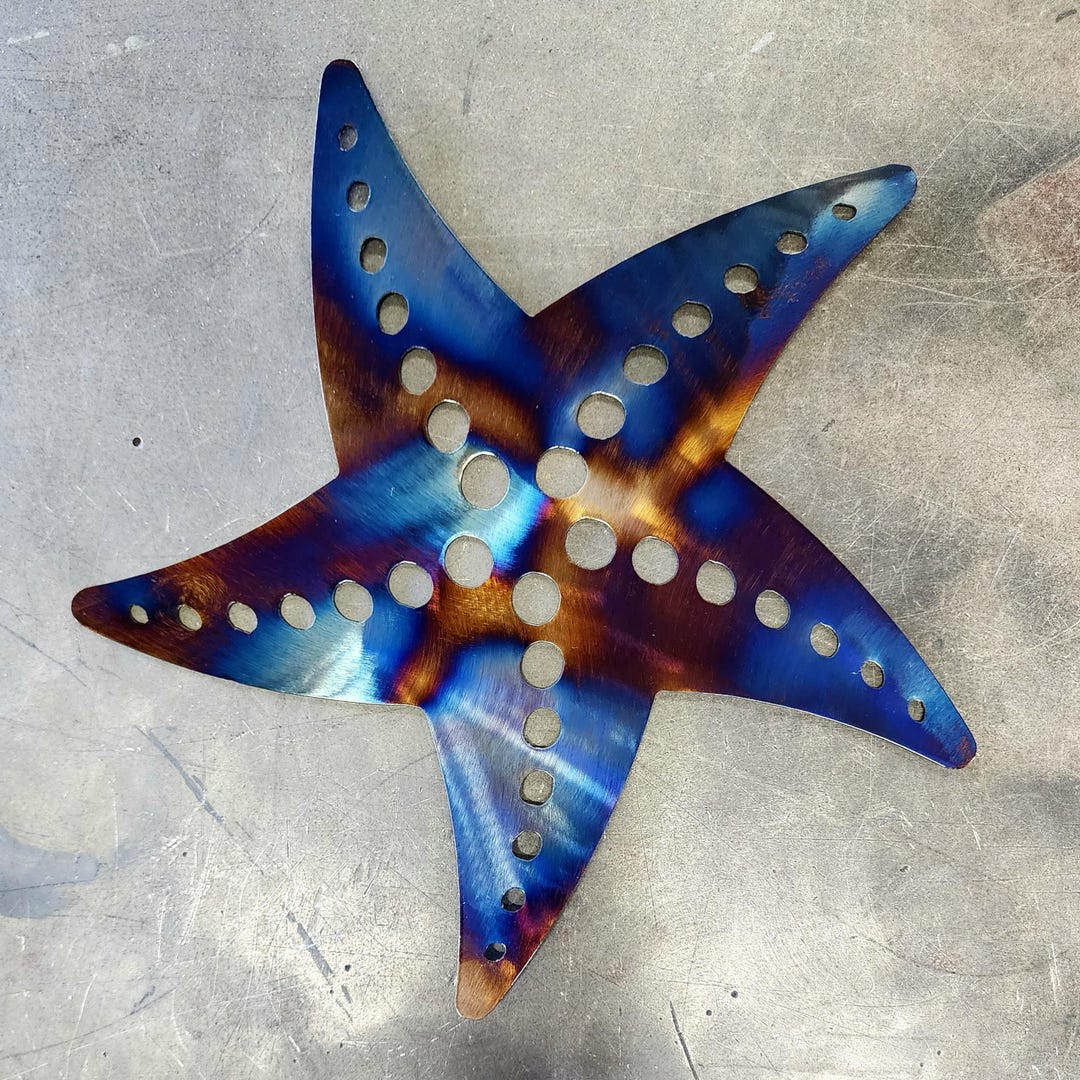 Starfish Metal Art (8") | | Metal Wall Art | Nautical Decor for Beach ...