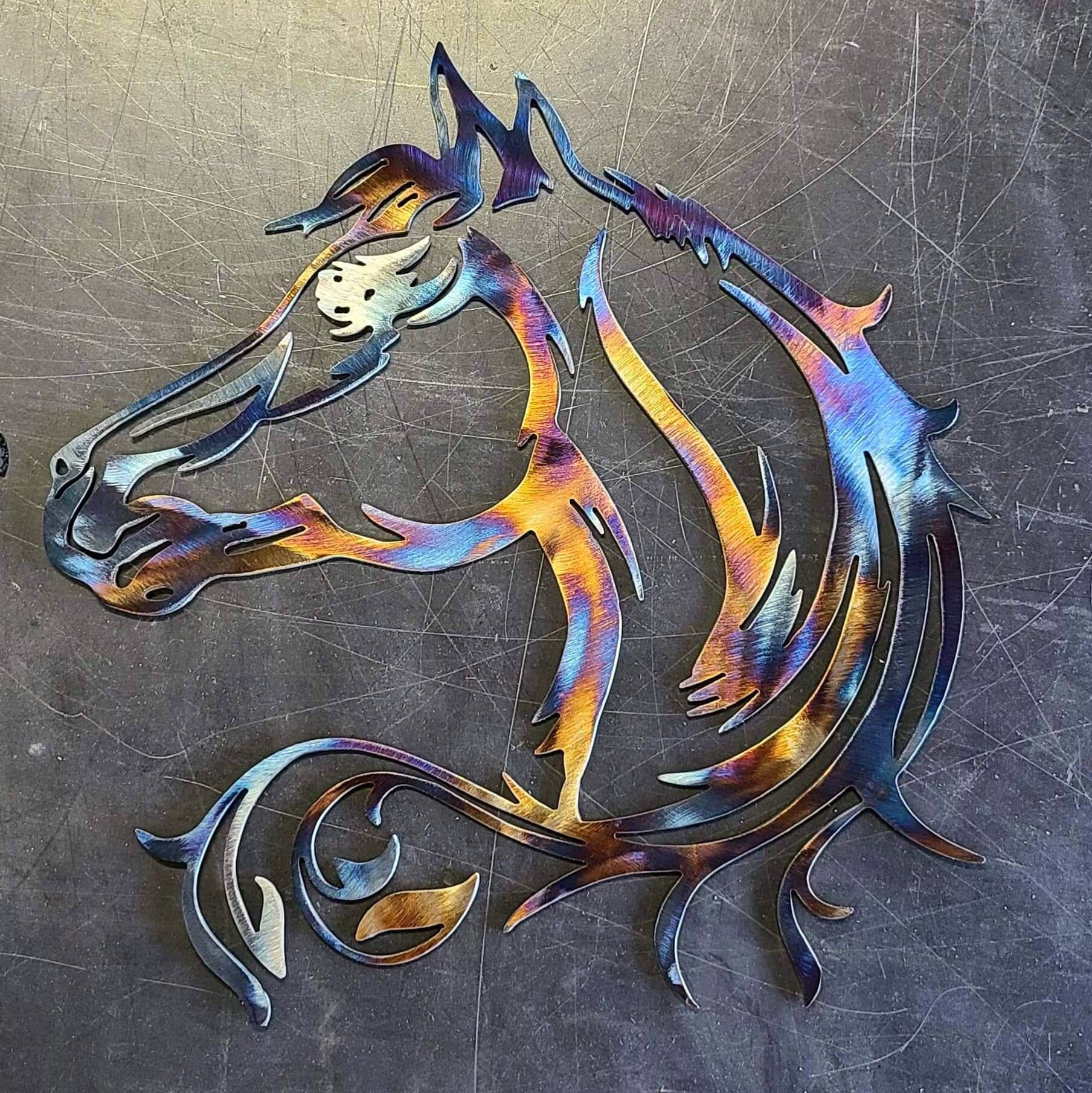 8 Horse Portrait Metal Art Wall Hanger Wall Decor Etsy