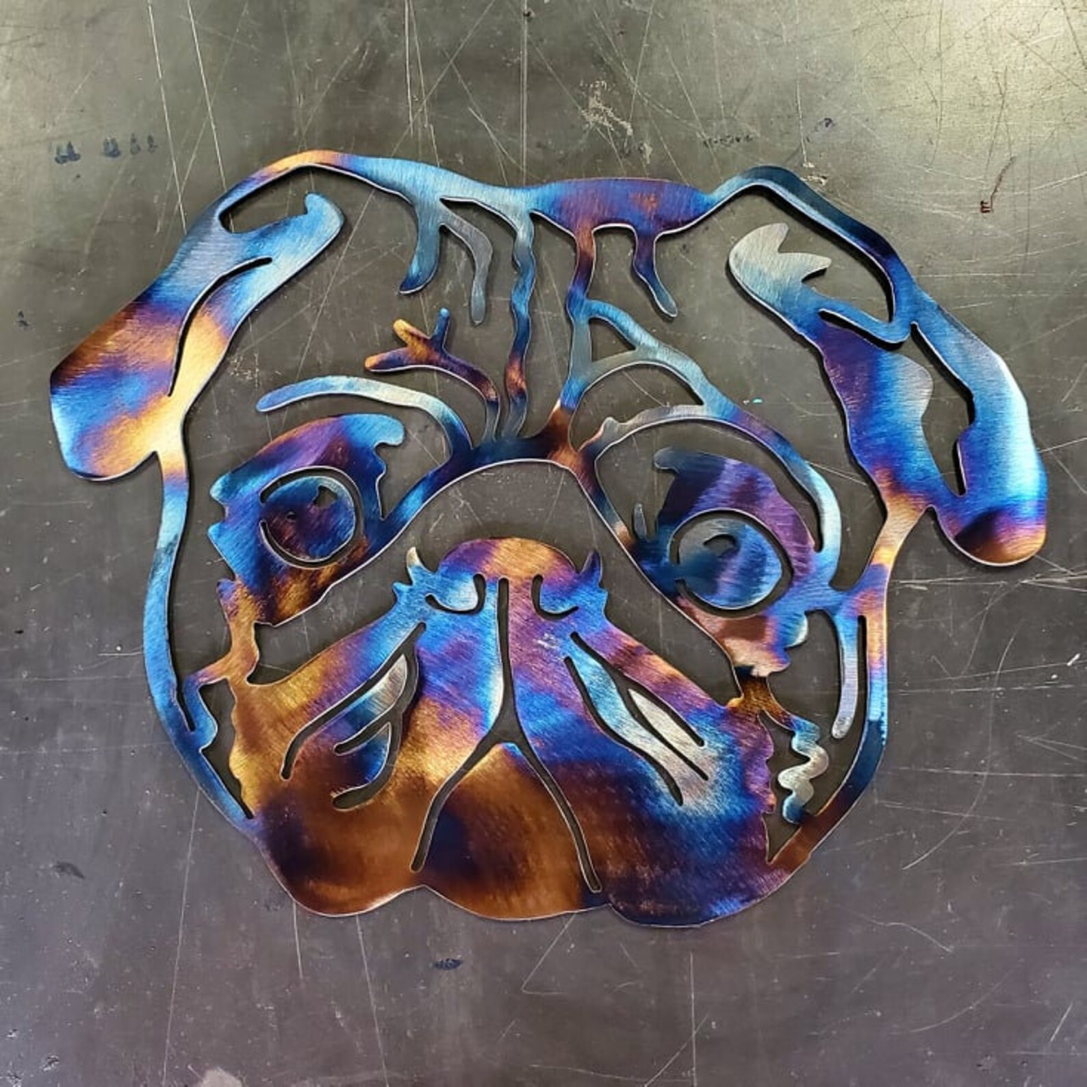 12 & 18 Custom Pug Wall Hanger Metal Art Wall Art Home Decor Living Room Decor Entryway Foyer