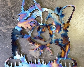 Figura de metal estilo chihuahua n.° 2 (20 cm) / Decoración de pared o regalo personalizado para amantes de las mascotas / Detalle decorativo para el hogar / Hecho a mano en EE. UU.