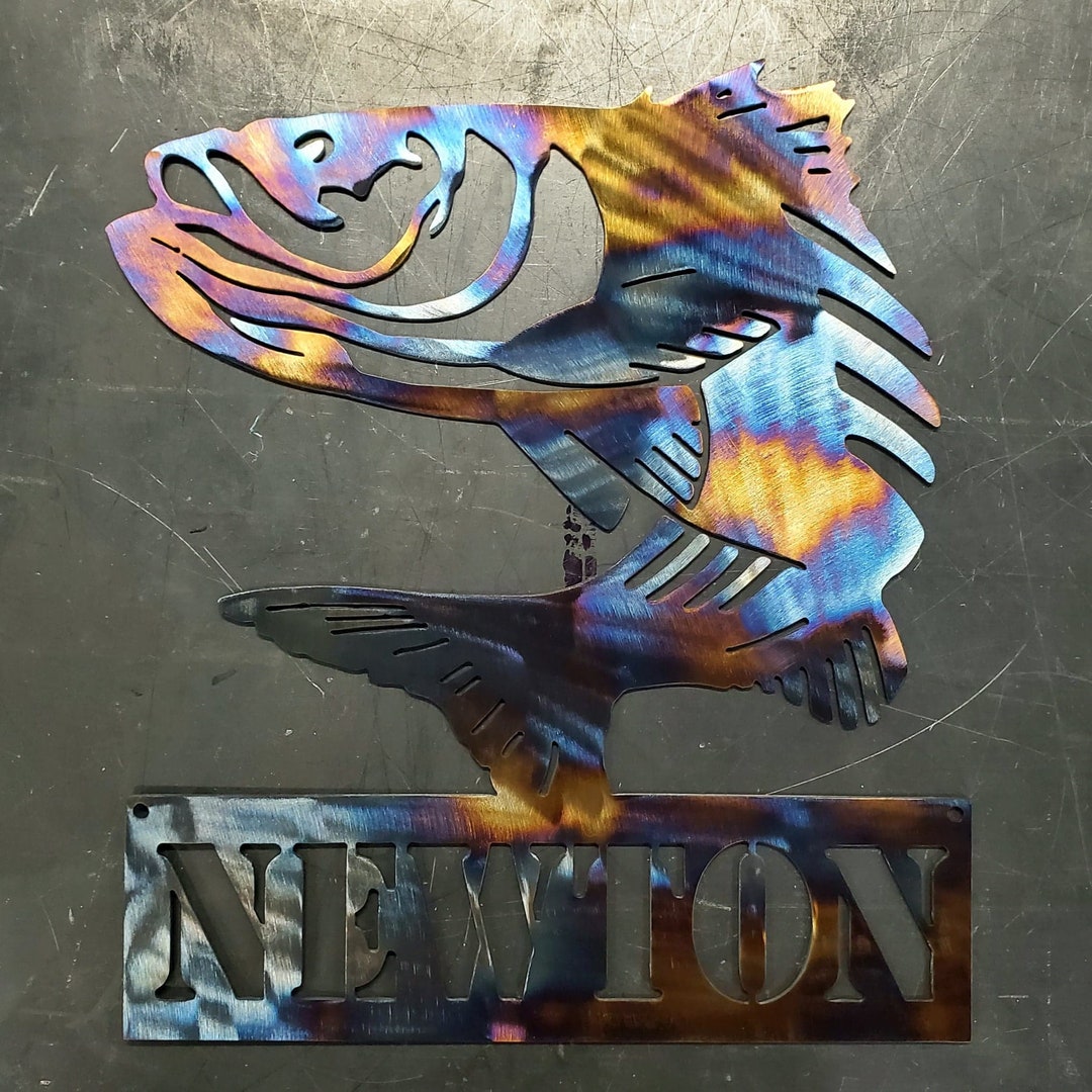 Customized Rockfish Name or Address Hanger Metal Art Front Door House Numbers Home Decor Beach