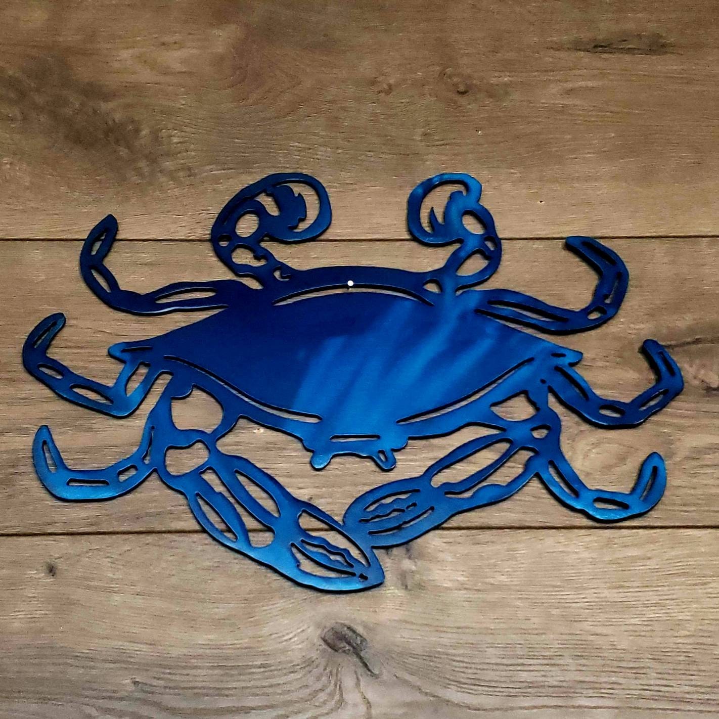 12 & 18 Blue Crab Metal Art Wall Art Wall Etsy