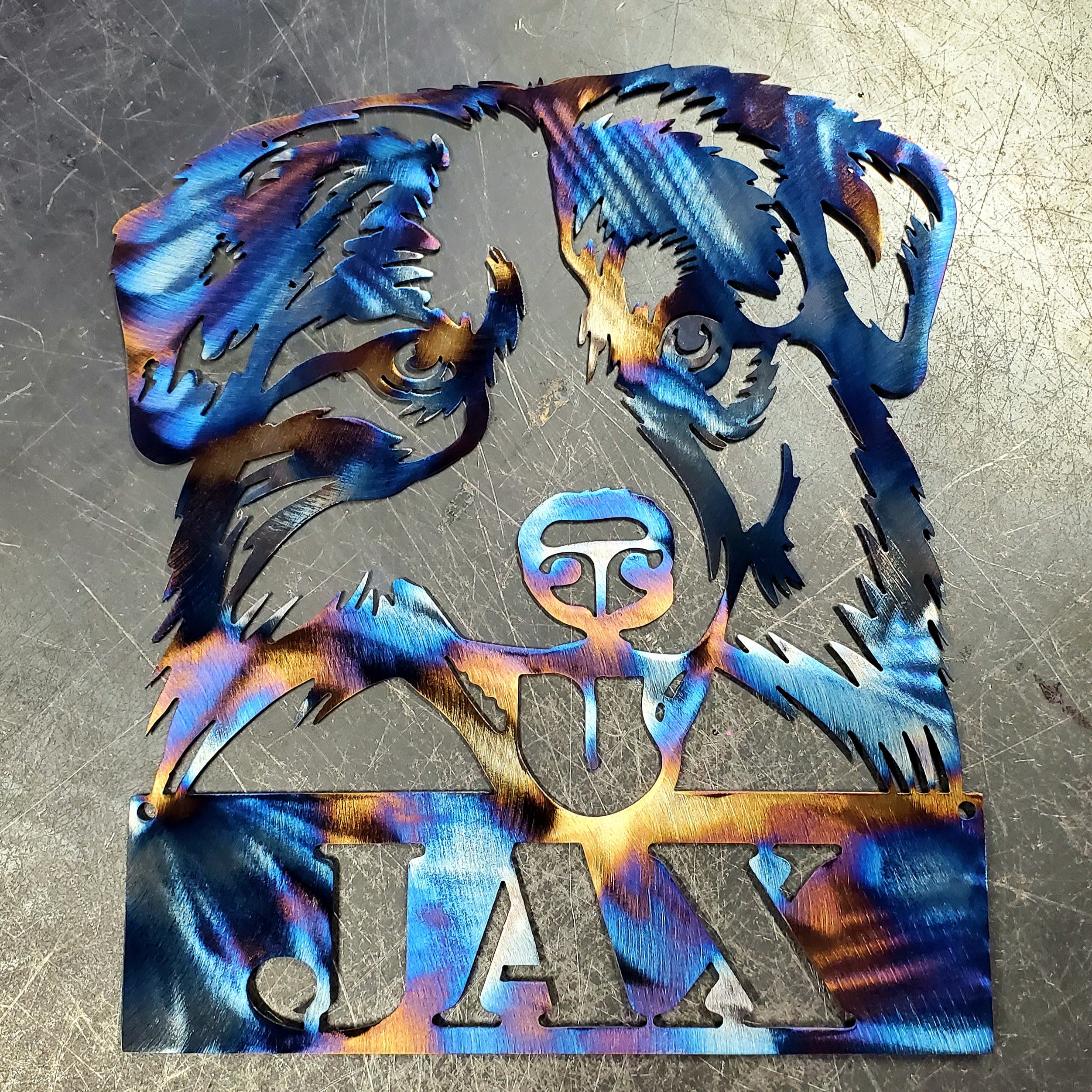 12 & 18 Australian Shepherd Metal Art Name or Etsy España