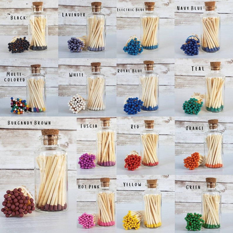 Fancy Matches Glass Reusable Bottle Matches With Strike Etsy