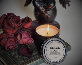 Black Book Candle | 3oz Natural Soy Wax | Satanic Farmhouse