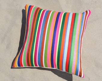 Color Therapy Pillow/Colorful Pillow/Modern Pillow Cover/Striped Pillow Cover/Square Pillow/Multi-Colored Pillow/Rainbow/LGBTQ Pillow