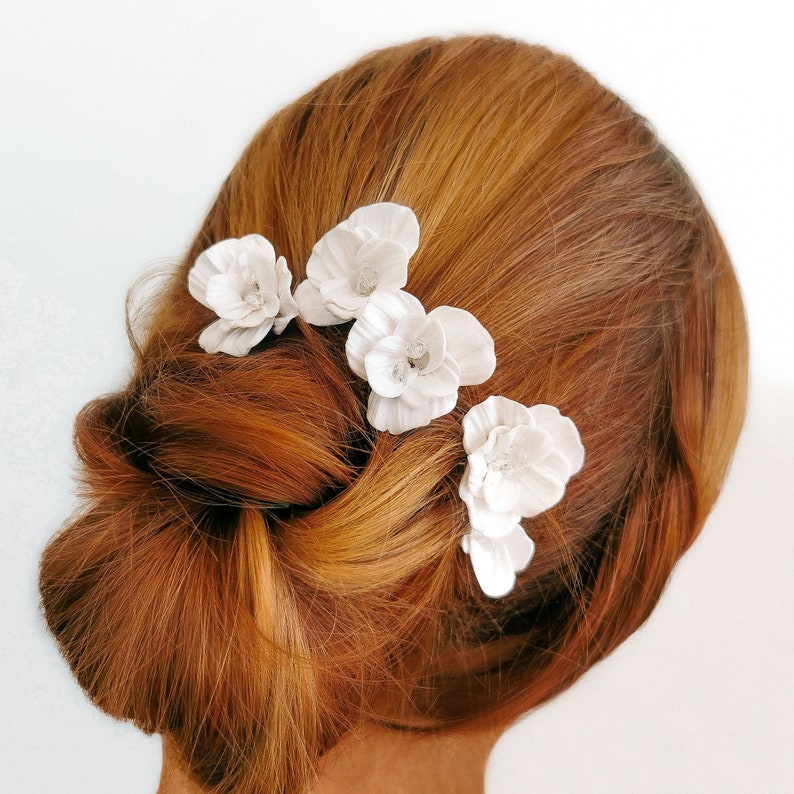 Flower hair pins wedding hair pins for bride or bridesmade bridal hair piece wedding accessories image 2