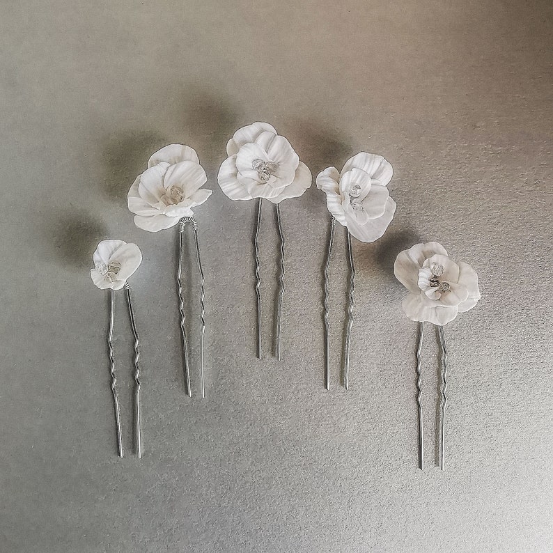 Flower hair pins wedding hair pins for bride or bridesmade bridal hair piece wedding accessories image 3