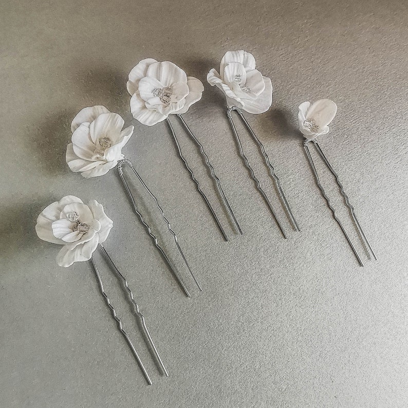 Flower hair pins wedding hair pins for bride or bridesmade bridal hair piece wedding accessories image 5