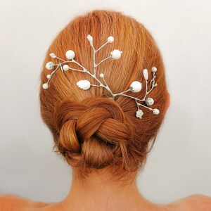 unique bridal hair comb on a model