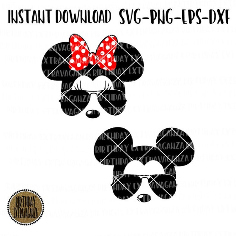 Download Free Minnie And Mickey Mouse Ears Svg Minnie Sun Glasses Mickey Etsy SVG Cut Files