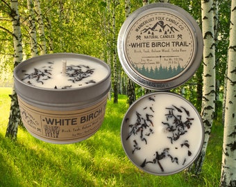 White Birch Trail - Outdoorsy Rustic USA Made Soywax Candle