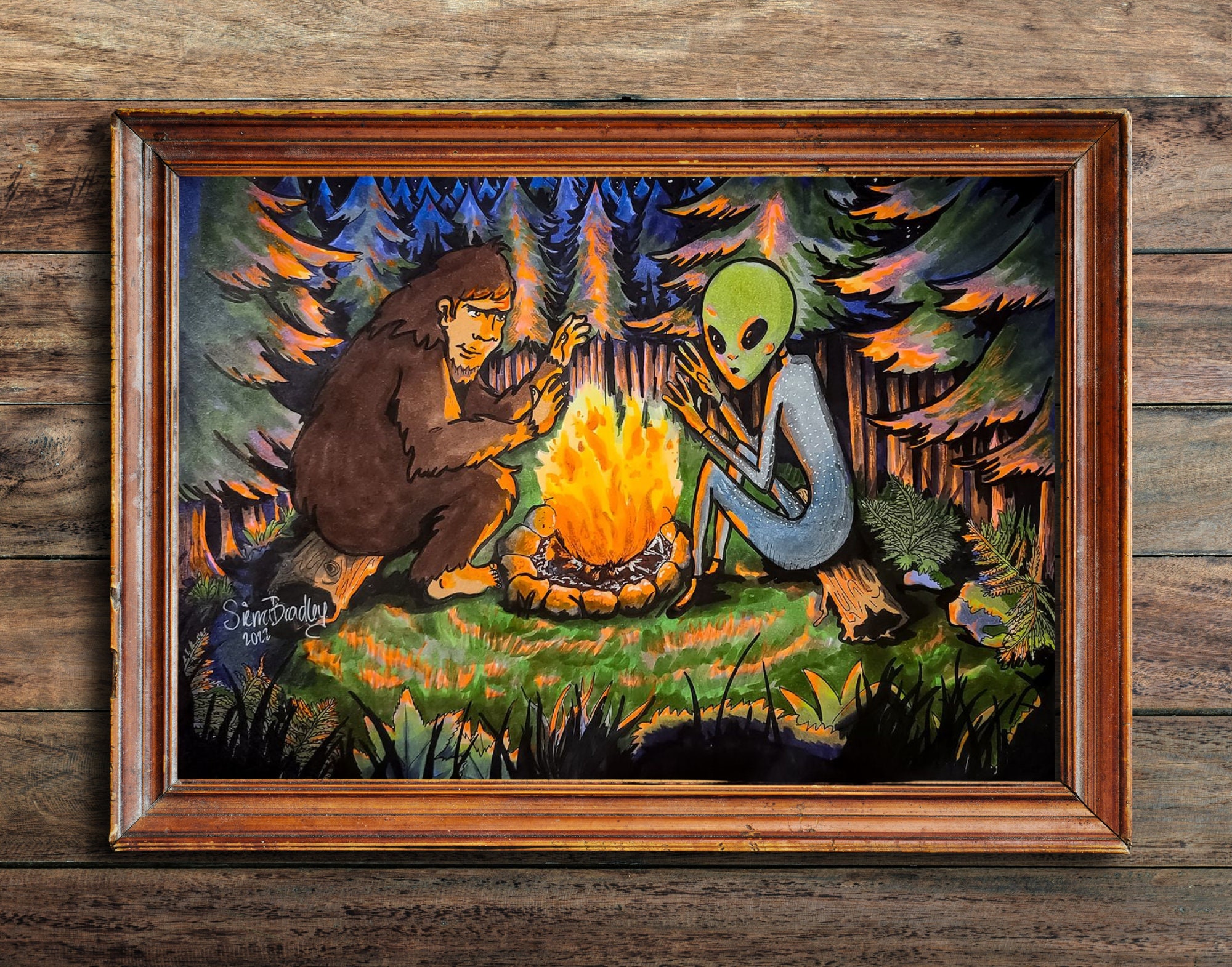Strange Forest | Art Print | Bigfoot Gifts | Sasquatch Art