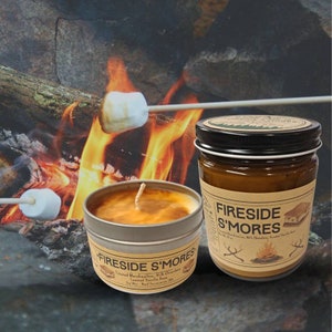 Fireside S&#39;mores | Outdoosy | USA Made | Natural Soy Wax Candle | Camping Candle | Campfire | Outdoor Enthusiast | Hiking Gift | Woodsy gift