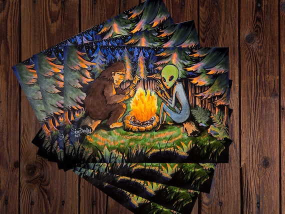 Strange Forest | Art Print | Bigfoot Gifts | Sasquatch Art