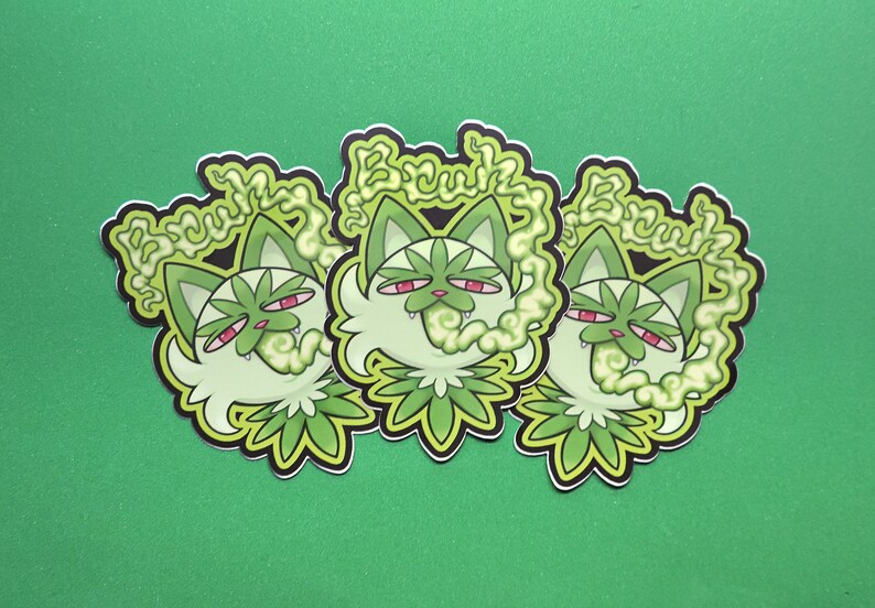 Weed Cat Sprigatito Sticker image 2