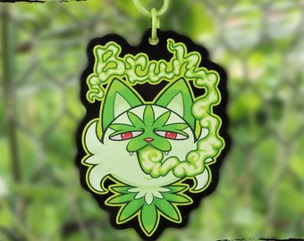 Weed Cat Keychain