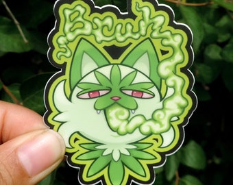 Weed Cat Sprigatito Sticker