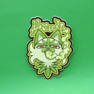 Weed Cat Sprigatito Sticker image 3