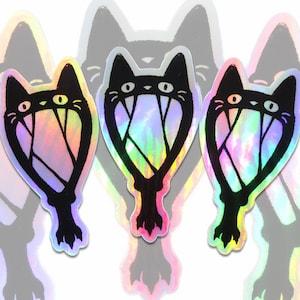 Cat Mirror Holographic Sticker