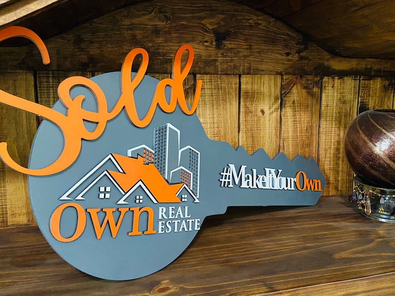Realtor Sold Key Sign Key Shape Sold Sign Realtor Key Photo - Etsy