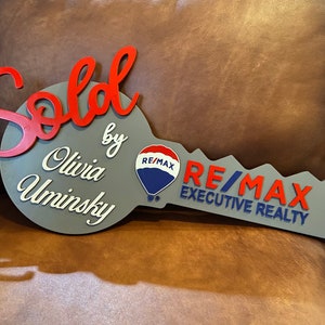 Realtor Sold Key Sign, Key Shape Sold Sign, Realtor Key Photo Prop, New ...