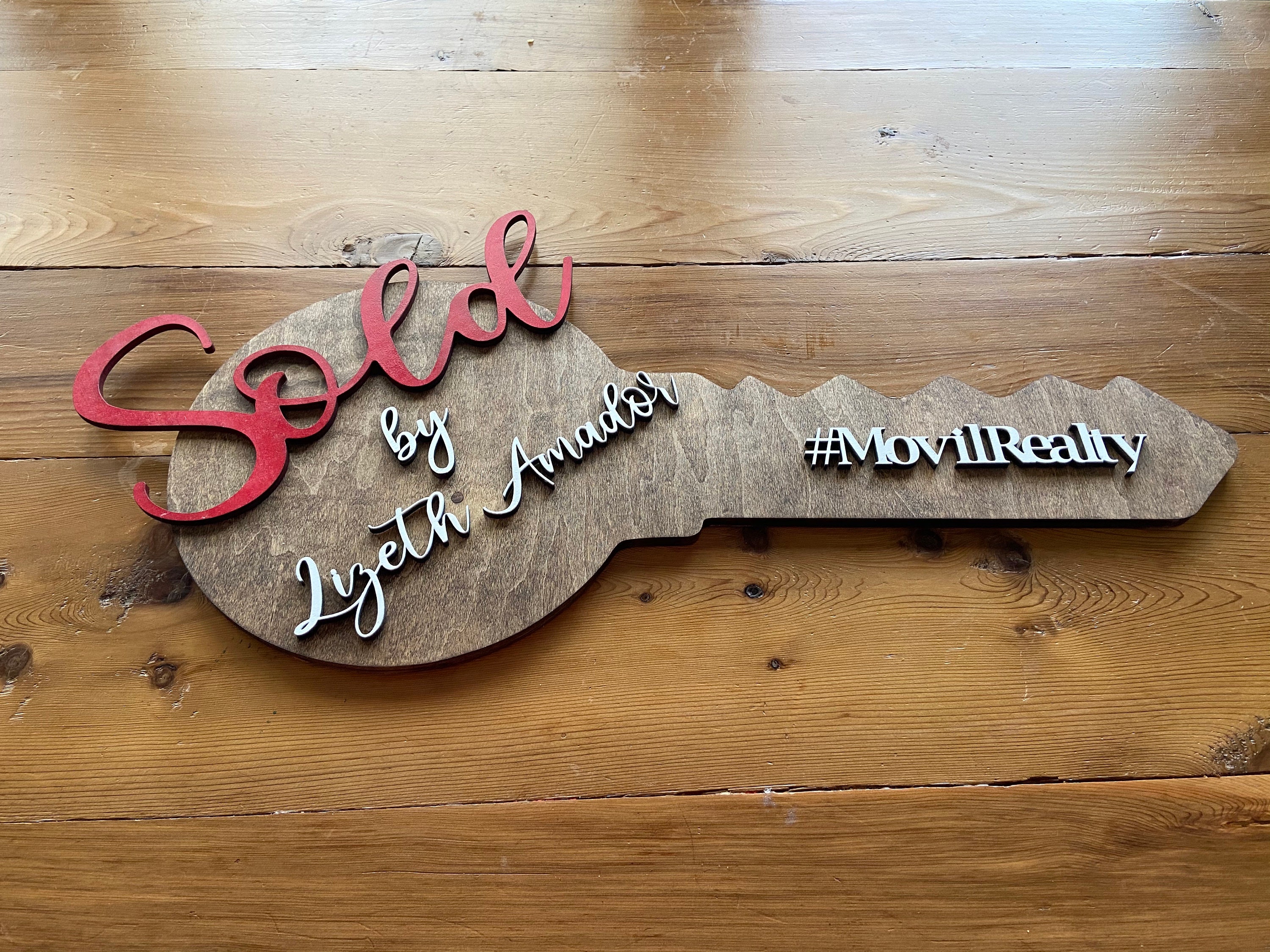 Realtor Sold Key Sign Key Shape Sold Sign Realtor Key Photo - Etsy