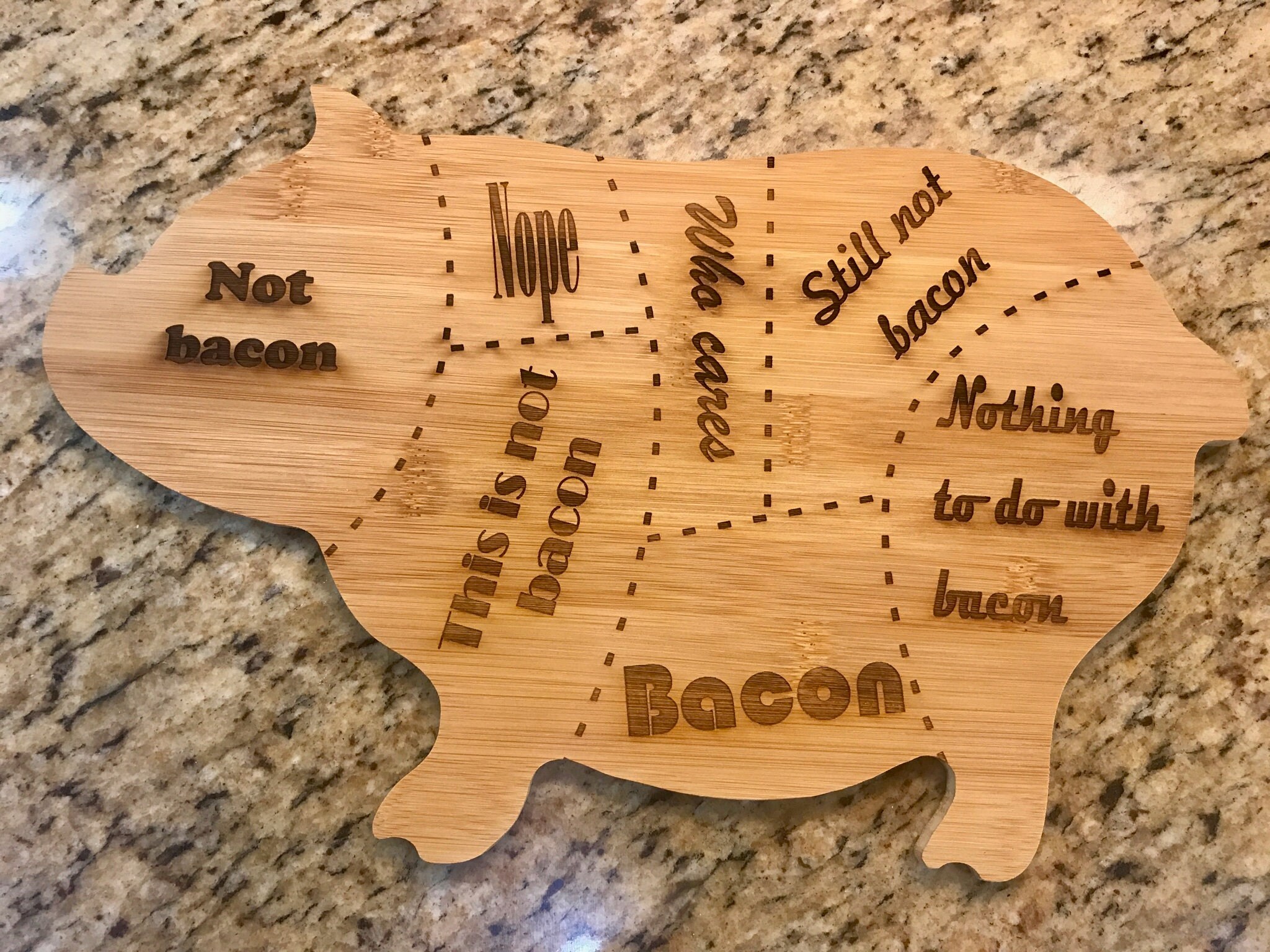 Funny Cutting Board with Bacon Lover Butcher cuts Pig Cutting | Etsy