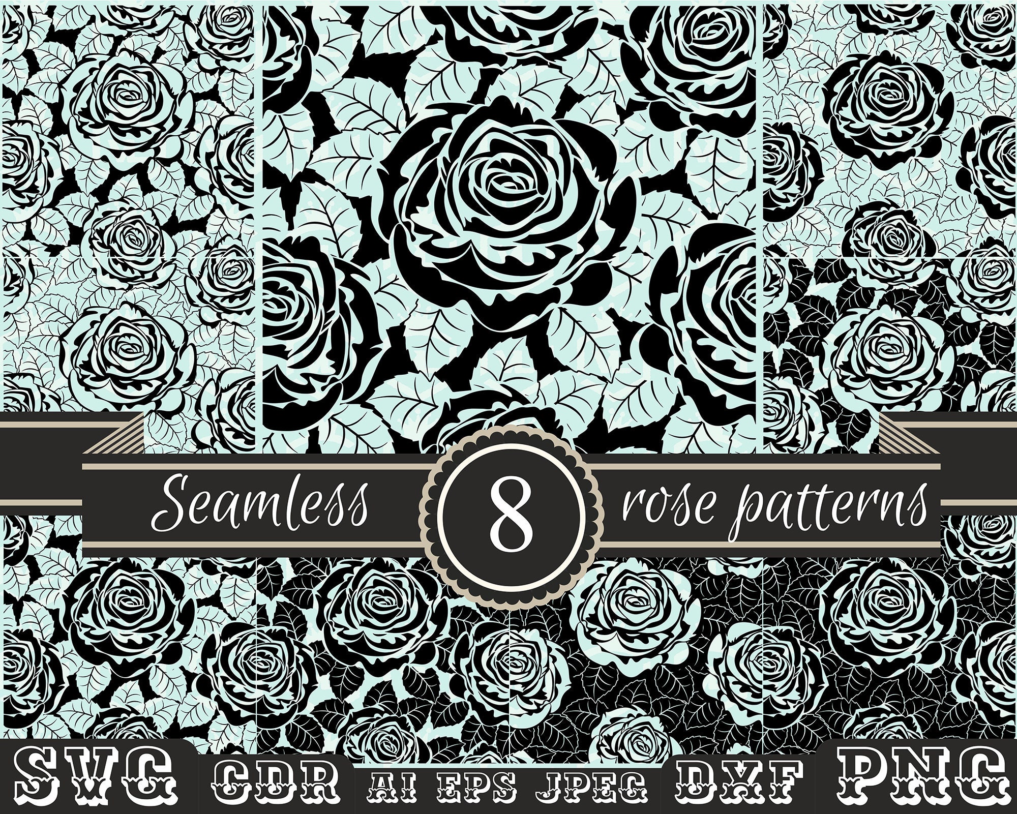Seamless Rose Pattern Svg