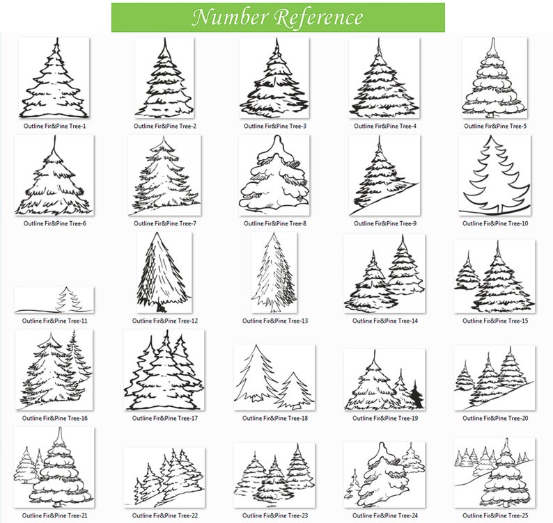 Pine & Fir Evergreen Forest Brushes for Photoshop ( Usable in Procreate ...