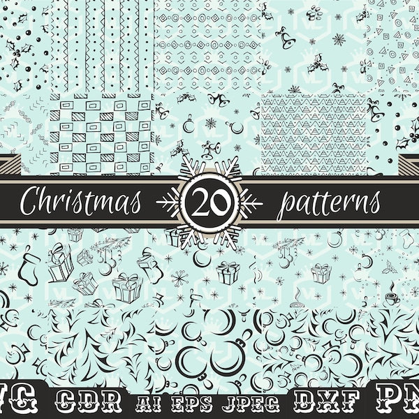 Seamless Christmas pattern svg, Winter pattern, Сardmaking pattern, Xmas pattern silhouette, Endless Vector pattern, Cricut, Cut file, PNG