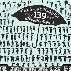 Menschen unter Regenschirm im Regen, Tanzen im Regen, Mädchen Kontur svg, Regenschirmfrauen SVG, Regentag Clipart, PNG DXF, Cutfile, Cricut