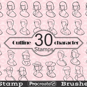 People character Procreate Stamp Brushes, Job icon silhouette Procreate Stamps, Job avatar Brushset for iPad