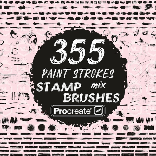 Paint Brush Strokes Procreate Stamp Brushes, Splatter Procreate Stamps, Distressed Paint Splats Brushset, Brushpack for iPad