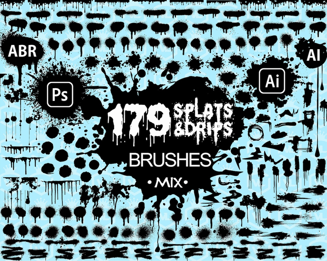 Paint Splatter, Brushes for Adobe and Illustrator, Paint Ink