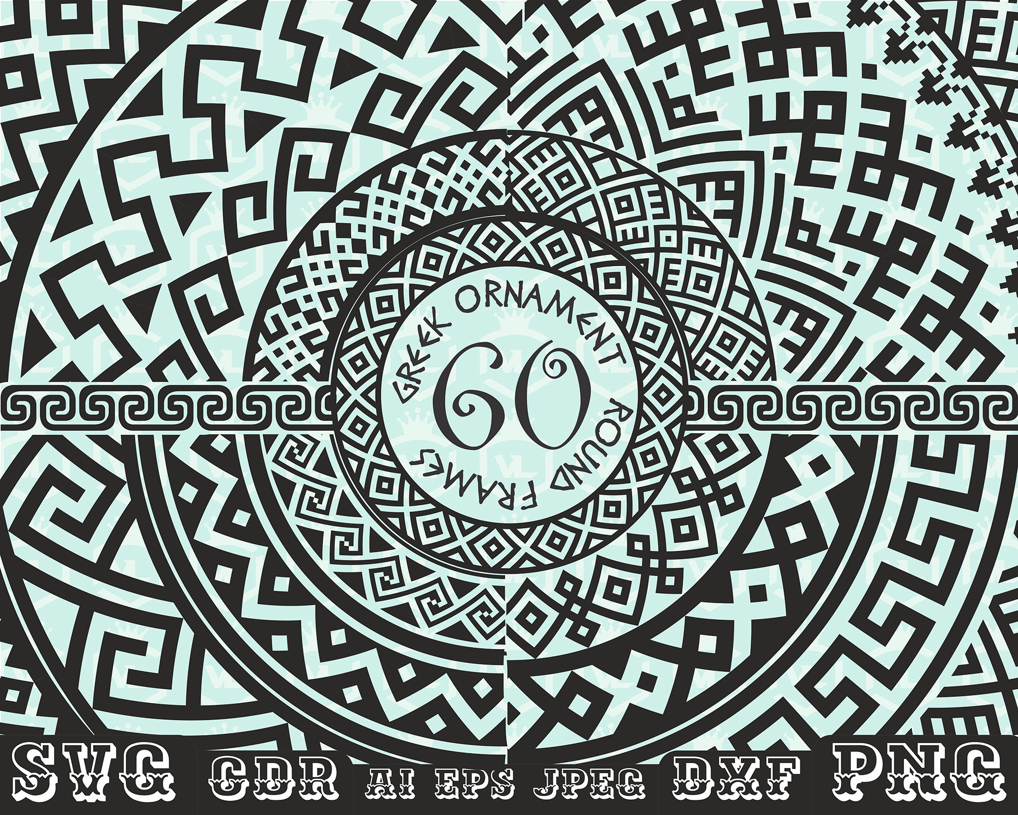Greek Key Frame Bundle Greek Key Circle SVG Greek Key - Etsy Denmark