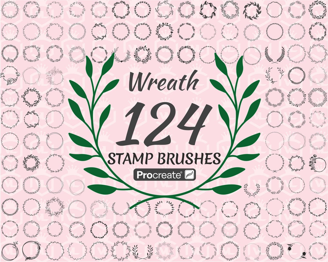 Wreath Procreate Stamp Brushes, Christmas Wreath Procreate Stamps ...