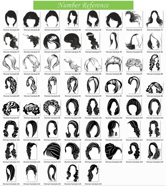 Women Hairstyle Clipart Pack SVG Ai PNG Cdr Eps DXF, Lady Hair Cut Girl  Hairstyle, Hair Silhouette, Transparent Background, Cricut, Cut File - Etsy  Finland