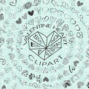 Valentine Love Heart Bundle SVG & PNG, Love Silhouette, Heart Outline, Valentine Heart Cut File, Transparent Background, Cricut cutting file