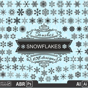 Procreate Snowflake Stamps. Snowflake Stamp Bundle. Procreate
