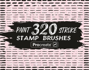 Paint Brush Strokes Procreate Stamp Brushes, Grunge Procreate Stamps, Distressed paint strokes Brushset for iPad