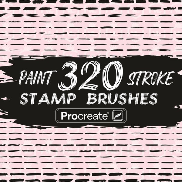 Paint Brush Strokes Procreate Stamp Brushes, Grunge Procreate Stamps, Distressed paint strokes Brushset for iPad