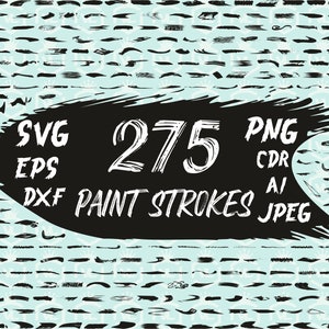 Paint Brush Strokes PNG SVG clipart, Paint Lines, Bundle Brush Vector Clipart, Brush Strokes silhouette clip art DXF eps cricut cut files