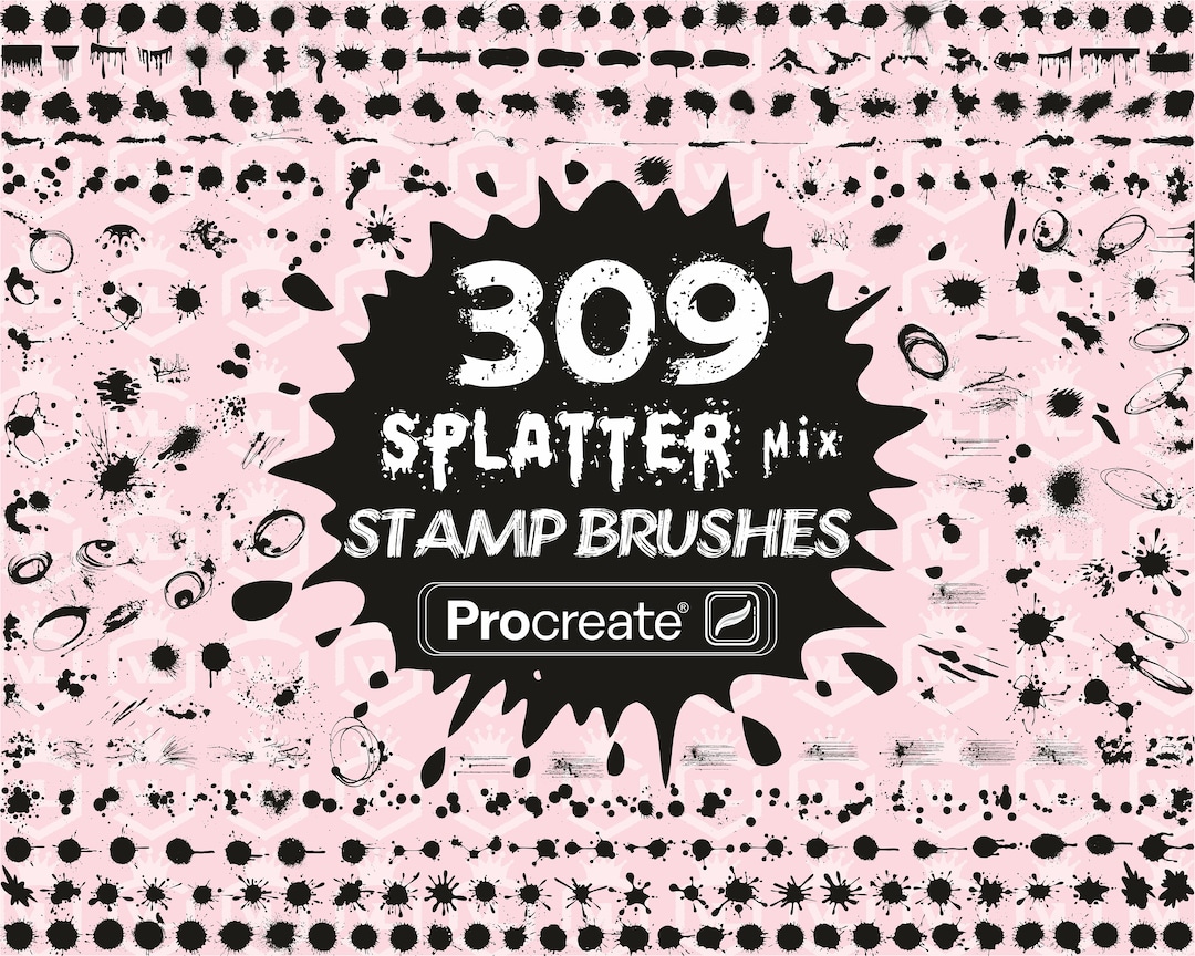 Paint Splatters Procreate Stamp Brushes, Ink Splash Procreate Stamps