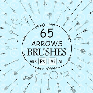 Doodle Liebe Herz Pfeil Sammlung, Pinsel für Photoshop und Illustrator, Hand gezeichneter Pfeil Design, Loopy Swirl Pfeil