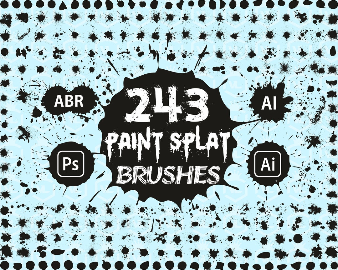 Paint Splatter, Brushes for Adobe Photoshop and Illustrator, Blood