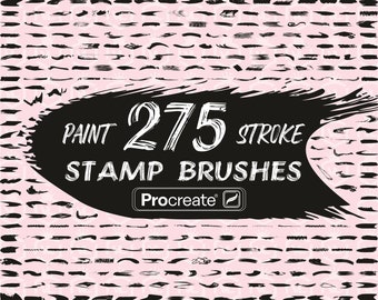 Paint Brush Strokes Procreate Stamp Brushes, Grunge Procreate Stamps, Distressed paint strokes Brushset for iPad